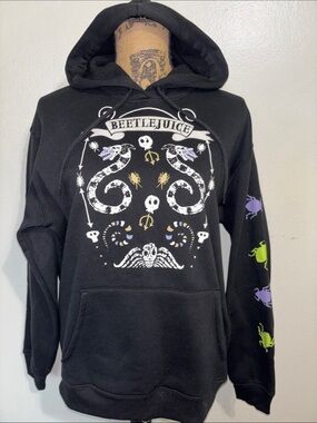 Beetlejuice Graphic Crewneck Hoodie - Black